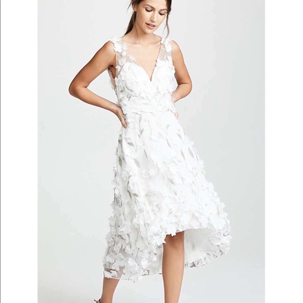 Marchesa Notte High Low Cocktail w/ Flower Petals